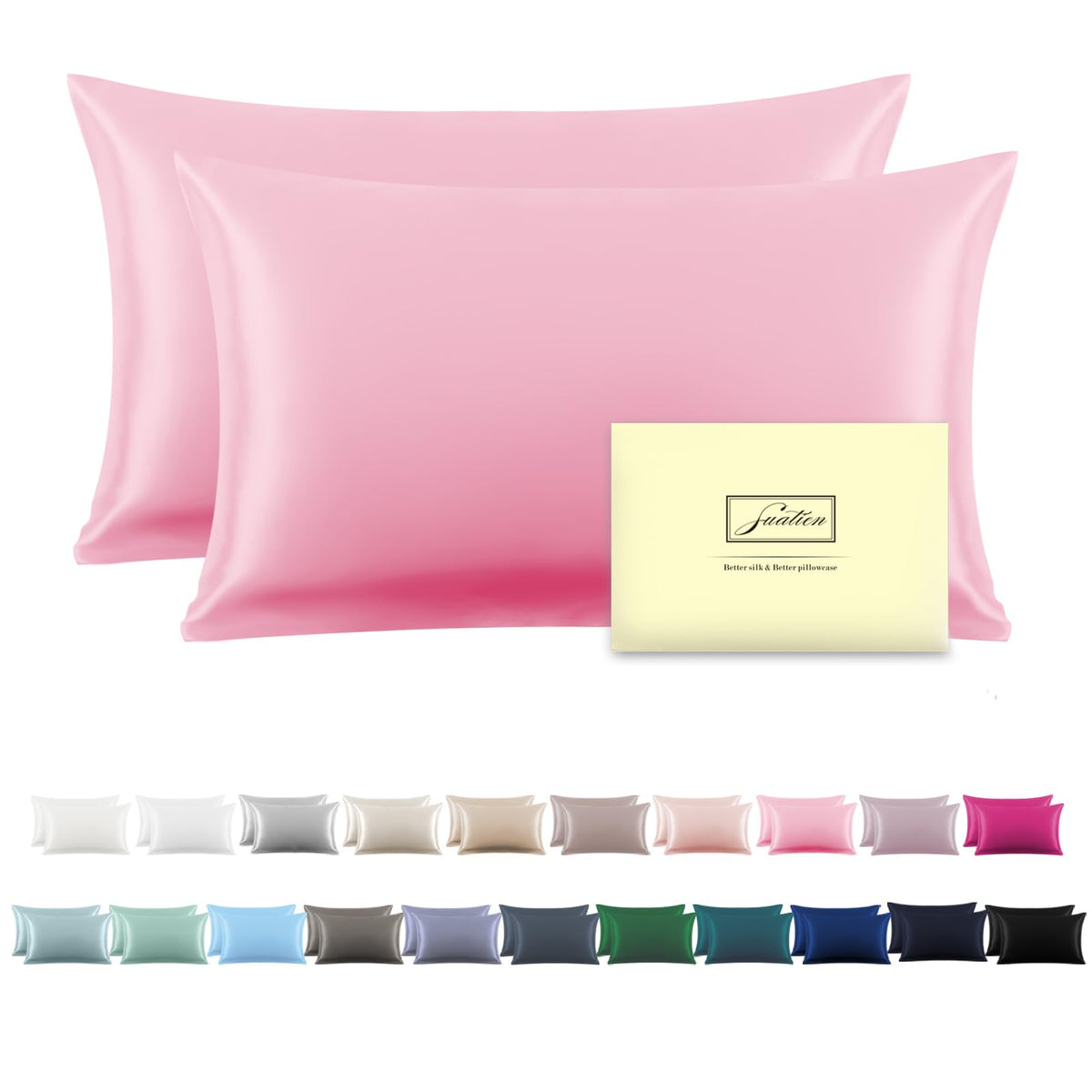 Mulberry Silk Pillowcase for Hair and Skin Standard Size 20"X 26" Pillow Case with Hidden Zipper Soft Breathable Smooth Cooling Silk Pillow Covers for Sleeping (Haze Blue,Standard,1Pcs)