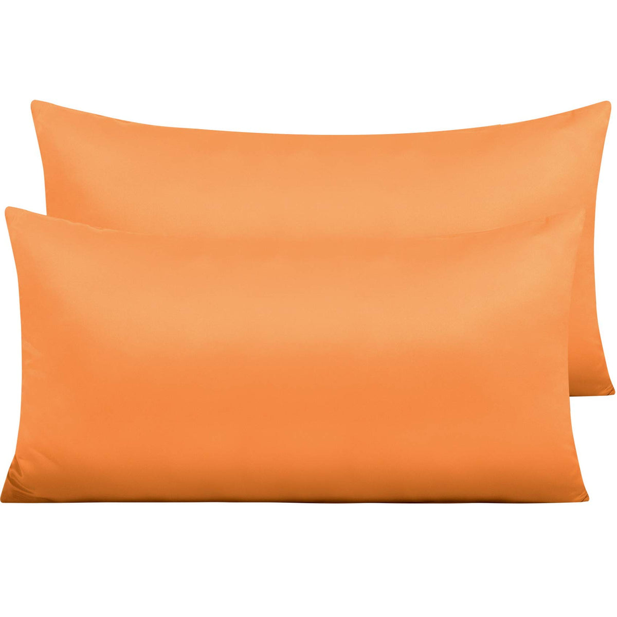 NTBAY Standard Satin Pillowcases, Set of 2, Zipper, Black