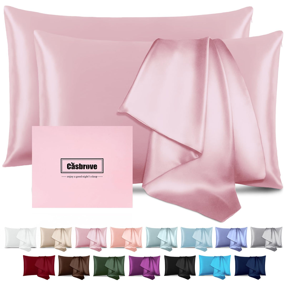 Silk Pillow Cases Mulberry Silk Pillowcases Soft Breathable Both Sided Natural Silk Pillowcase with Zipper Beauty Sleep Silk Pillow Cases 1 Pc for Gift (Standard, Cornflower Blue)