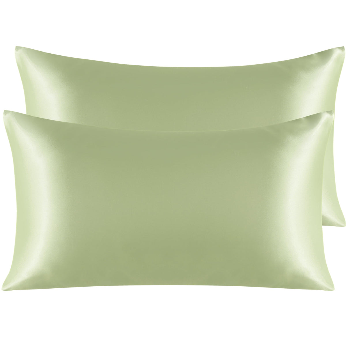 NTBAY Standard Satin Pillowcases, Set of 2, Black