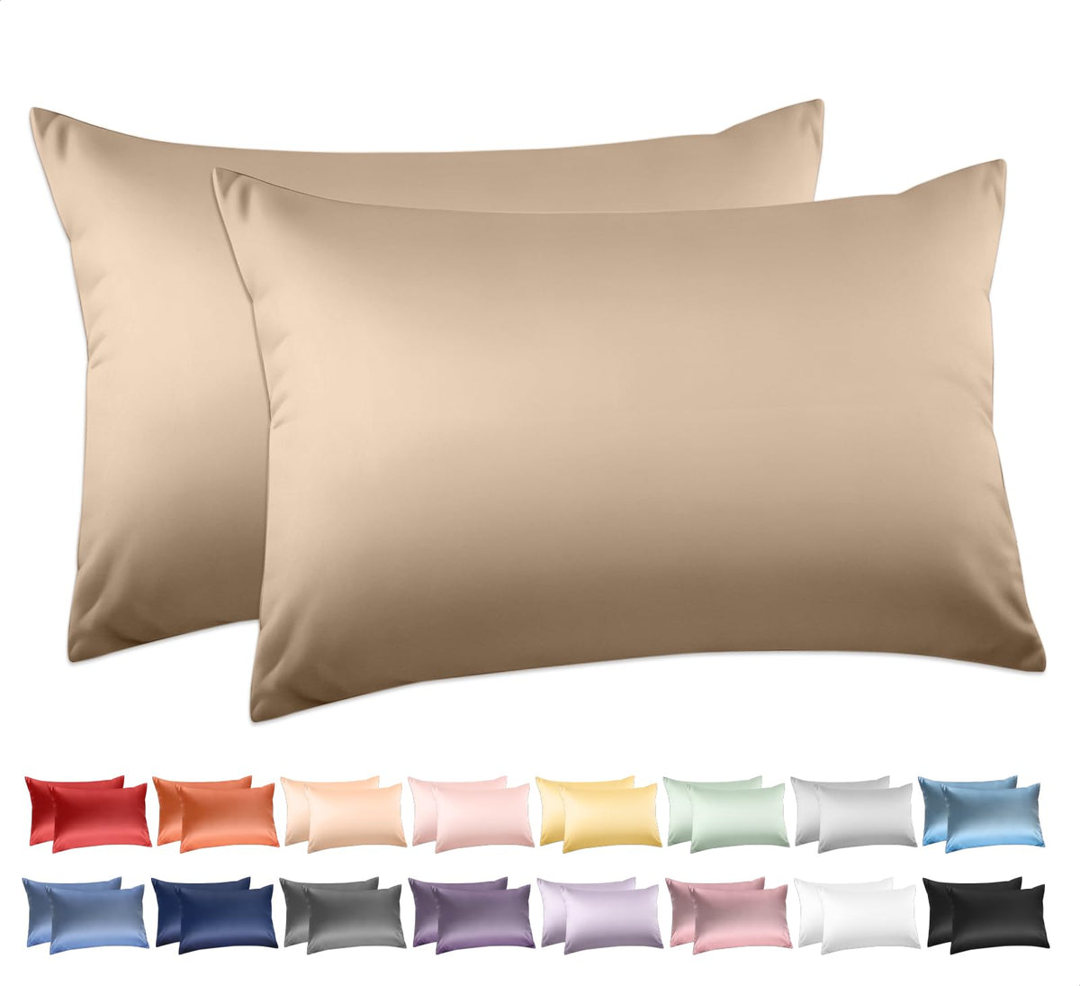 Deep Dream 100% Cotton Pillow Cases Standard Size Set of 2, 600 Thread Count Cotton Pillowcases Standard, White Pillow Cases Set of 2 with Envelop Closure, 20x26 Inches