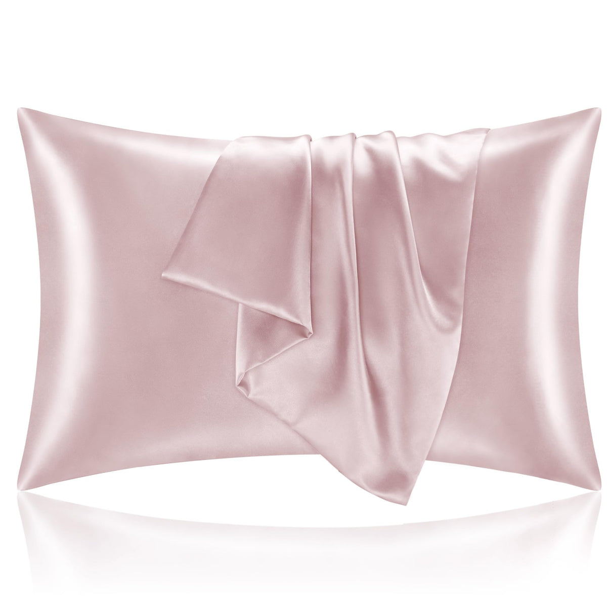 BEDELITE Satin Pillowcases, Queen Size 20x30 Inch, Dark Grey, Set of 2