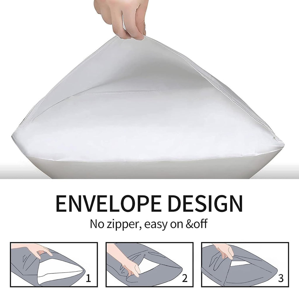 Microfiber Queen Bed Pillowcases 2 Pack, Super Soft Bed Pillow Covers Envelope Closure, Wrinkle, Fade and Stain Resistant, 20x30, Light Beige