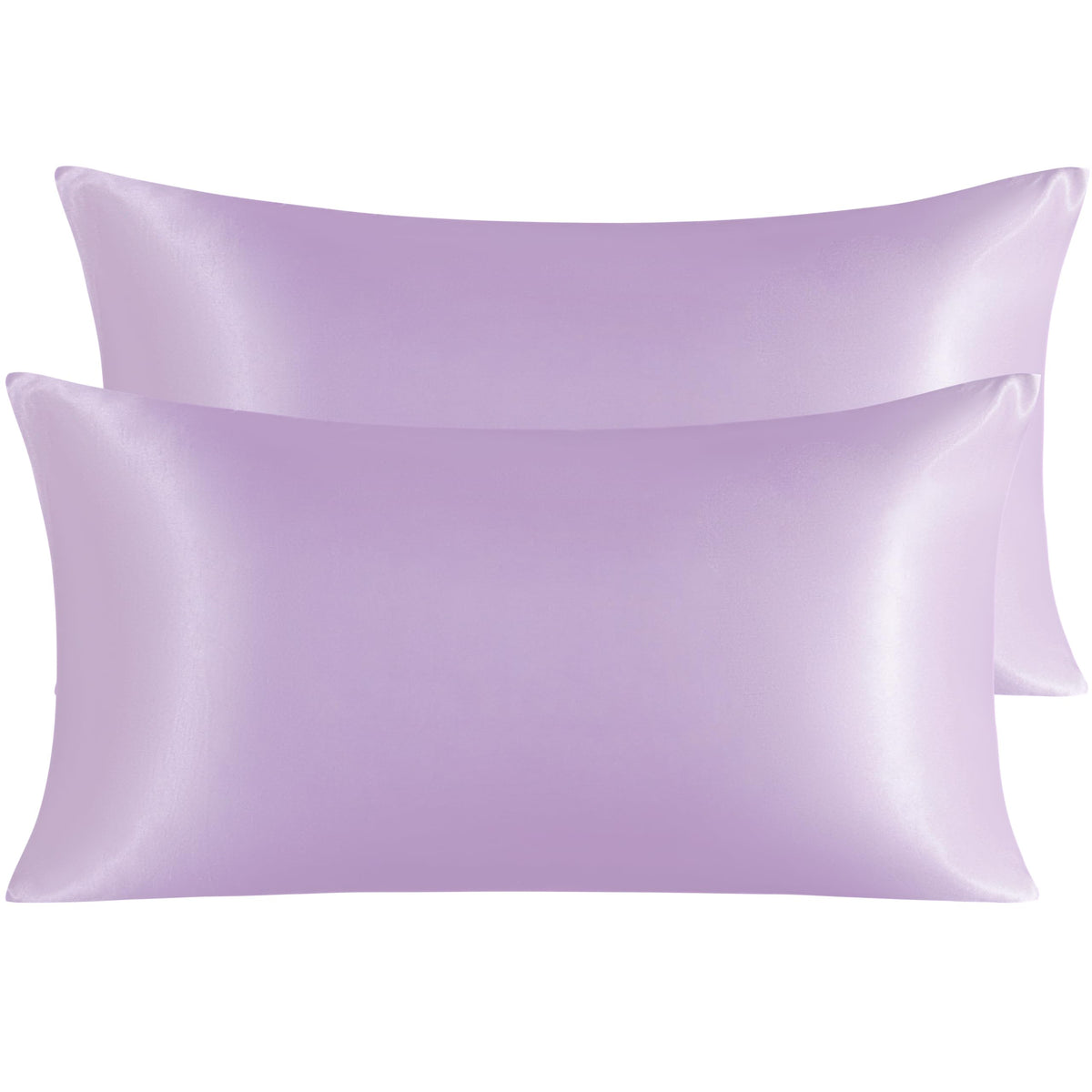 NTBAY Standard Satin Pillowcases, Set of 2, Black