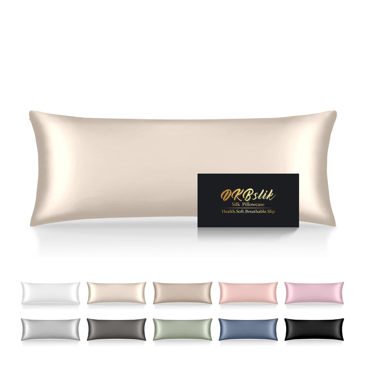 Silk Pillowcase for Hair and Skin, Mulberry Silk Pillow Cases Standard Size, Anti Acne Cooling Sleep Both Sides Natural Silk Satin Pillow Covers with Hidden Zipper, Gifts for Women Men, Ash Blue