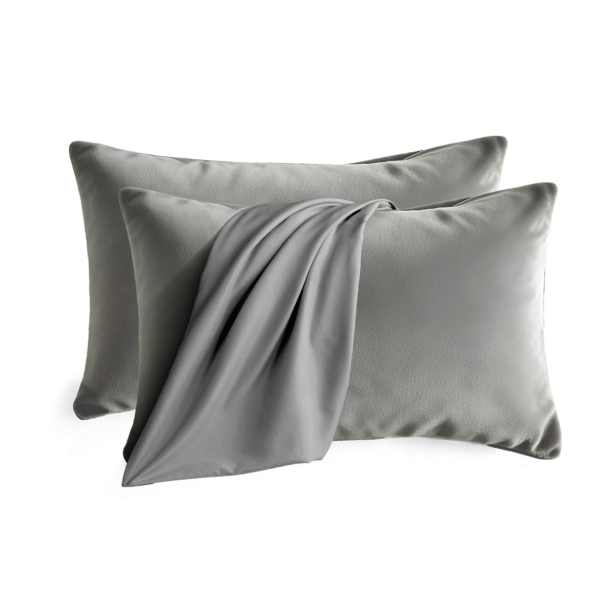 Set of 2 Brushed Microfiber Pillowcases 20x26 inch Pink