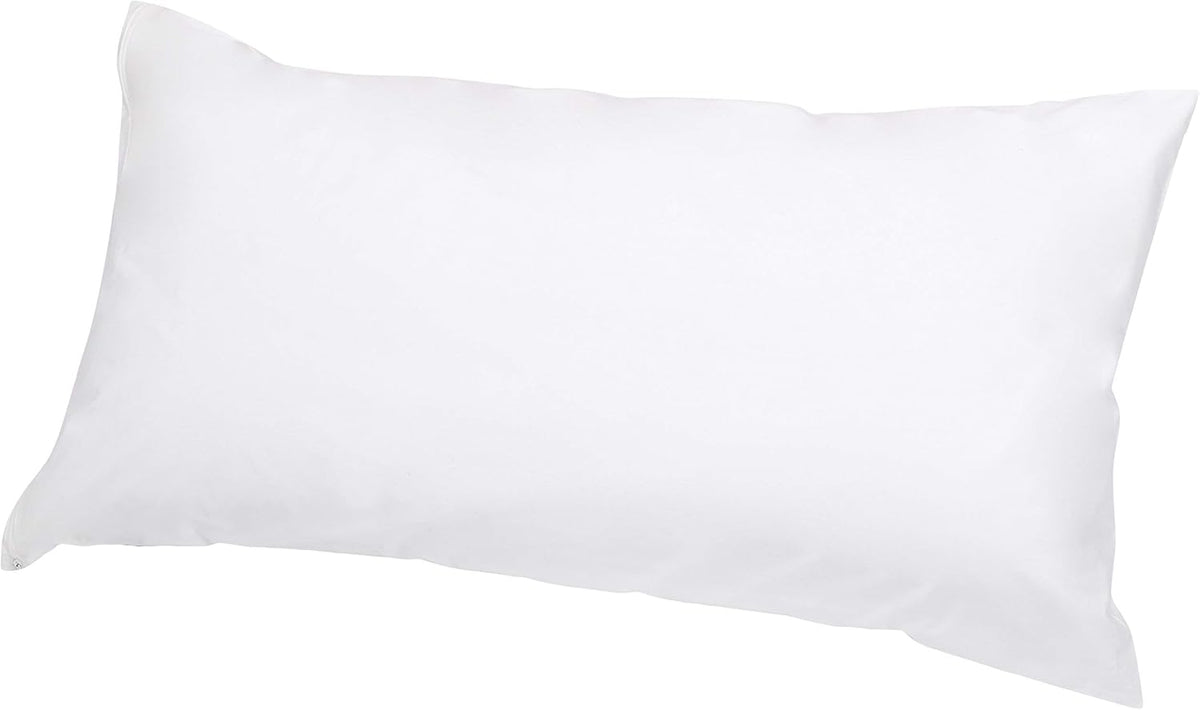 Amazon Basics King Pillow Protector with Zipper, Breathable 100% Cotton Hypoallergenic, Tight Weave, Machine Washable, White, 37 x 21 Inches, Pillows Not Included