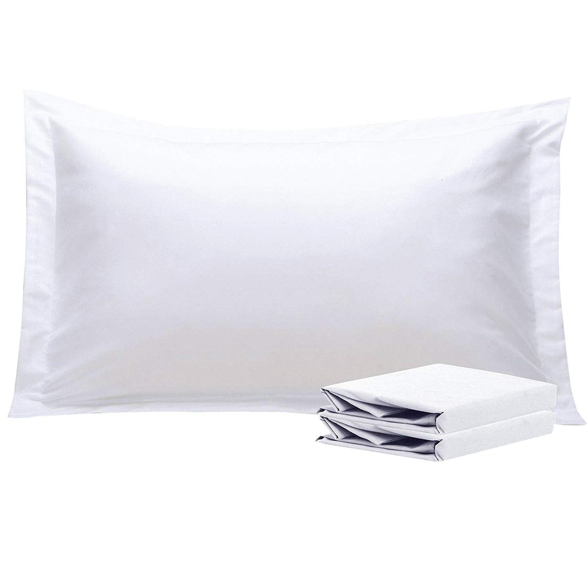 NTBAY Standard Pillow Shams, Set of 2, Microfiber, White