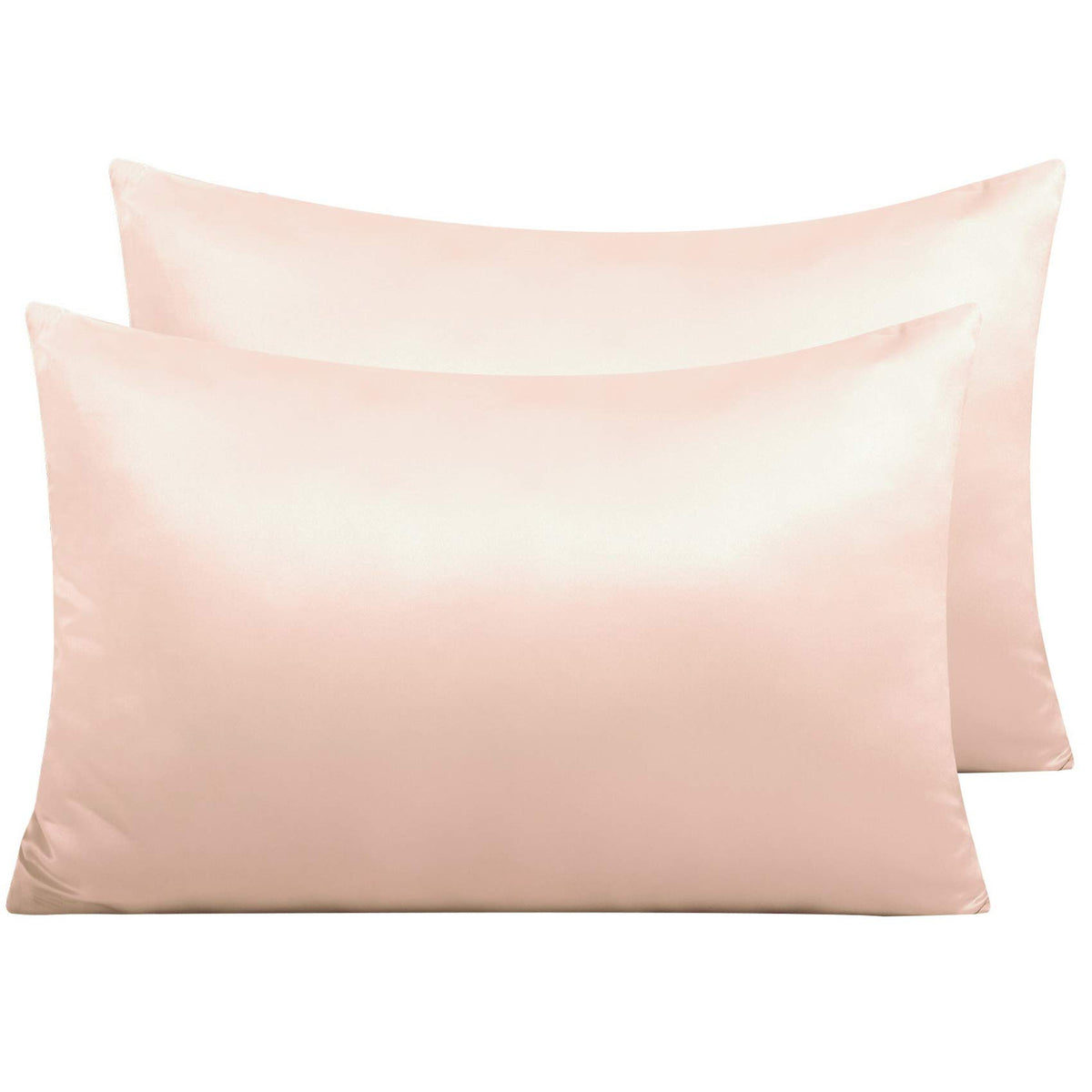 NTBAY Standard Satin Pillowcases, Set of 2, Zipper, Black