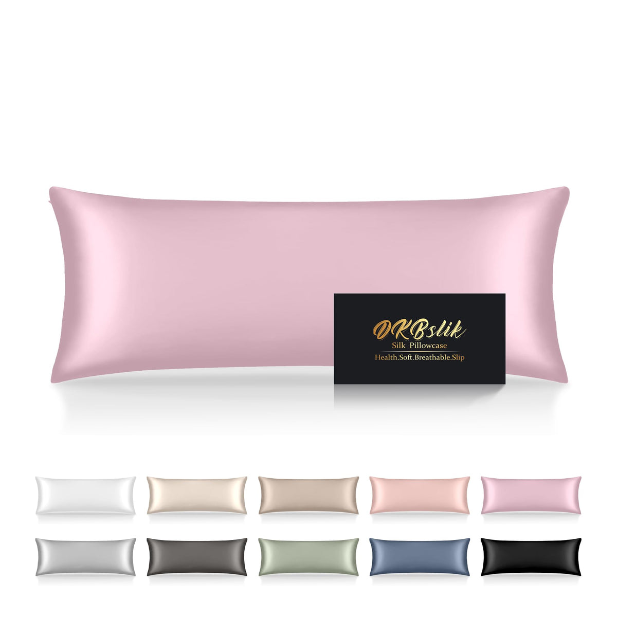 Silk Pillowcase for Hair and Skin, Mulberry Silk Pillow Cases Standard Size, Anti Acne Cooling Sleep Both Sides Natural Silk Satin Pillow Covers with Hidden Zipper, Gifts for Women Men, Ash Blue