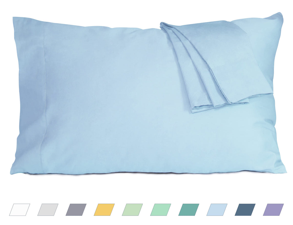Pillow Cases Standard Queen Size 100% Cotton Percale Set of 2, White