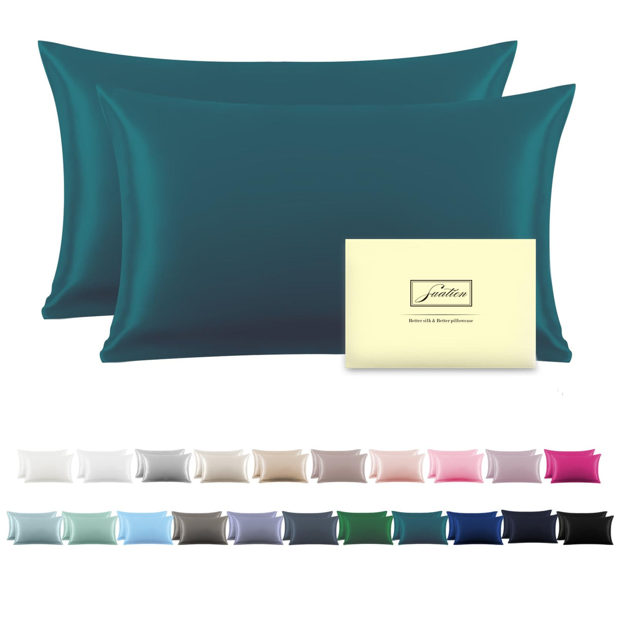 Mulberry Silk Pillowcase for Hair and Skin Standard Size 20"X 26" Pillow Case with Hidden Zipper Soft Breathable Smooth Cooling Silk Pillow Covers for Sleeping (Haze Blue,Standard,1Pcs)
