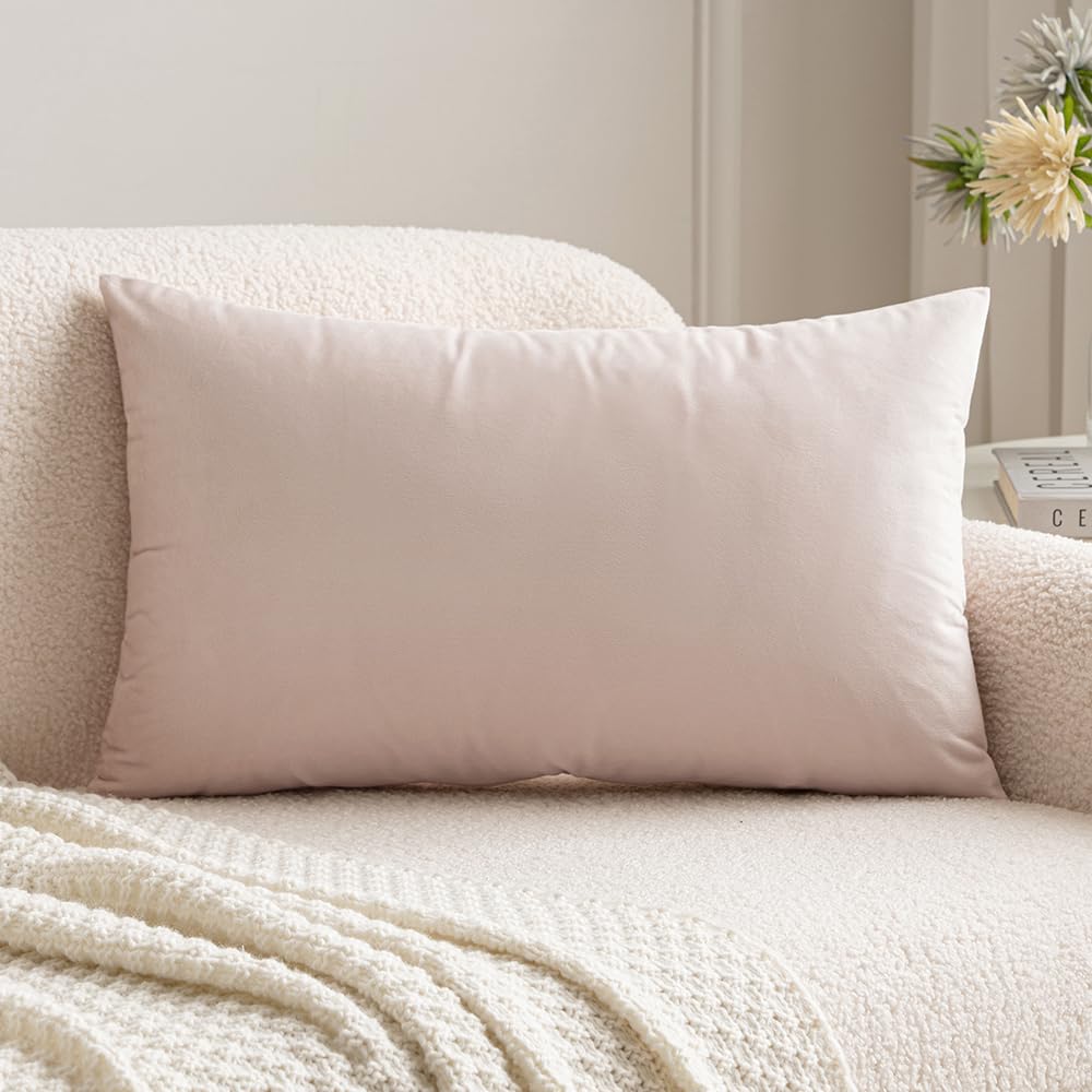 MIULEE Velvet Pillow Cover Soft Luxury Decorative Throw Pillow Cover Single Rectangle Cushion Case for Spring Couch Sofa Bedroom Car Decor,12x20 Inch Sage Green