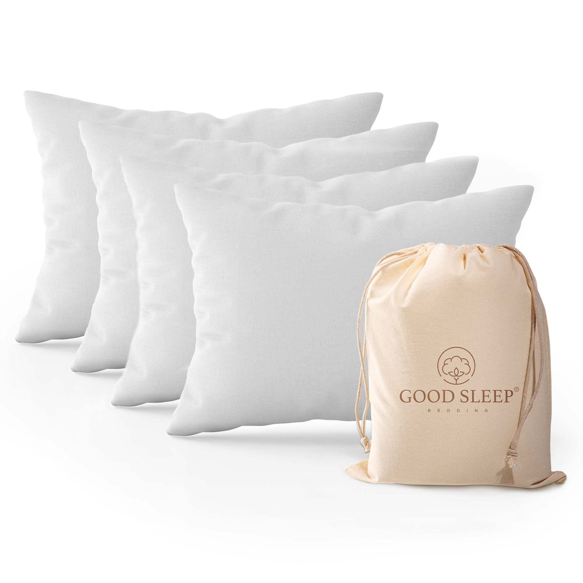 Pillow Cases Standard Size Set of 4, 800 TC, 100% Egyptian Cotton - White