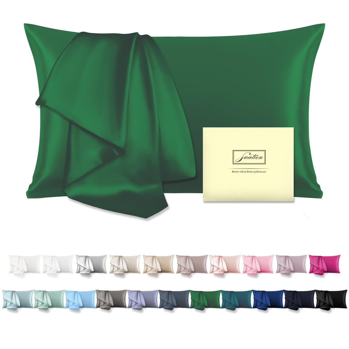 Mulberry Silk Pillowcase for Hair and Skin Standard Size 20"X 26" Pillow Case with Hidden Zipper Soft Breathable Smooth Cooling Silk Pillow Covers for Sleeping (Haze Blue,Standard,1Pcs)