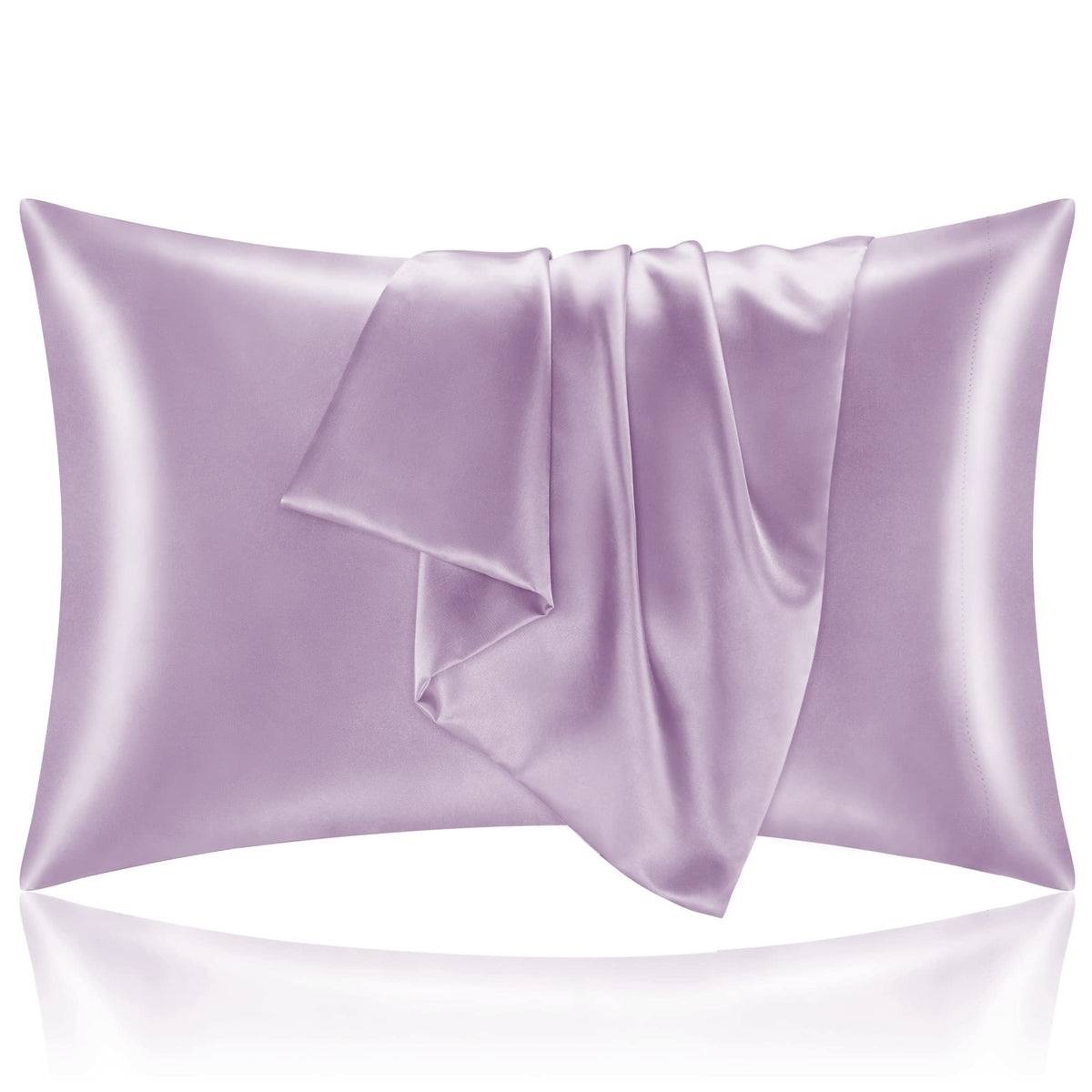 BEDELITE Satin Pillowcases, Queen Size 20x30 Inch, Dark Grey, Set of 2