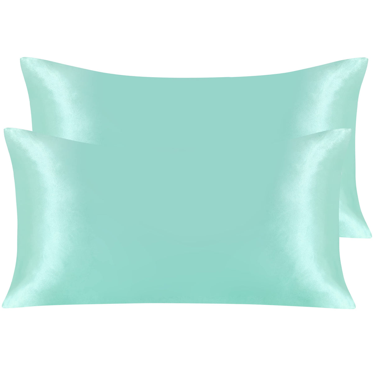 NTBAY Standard Satin Pillowcases, Set of 2, Black