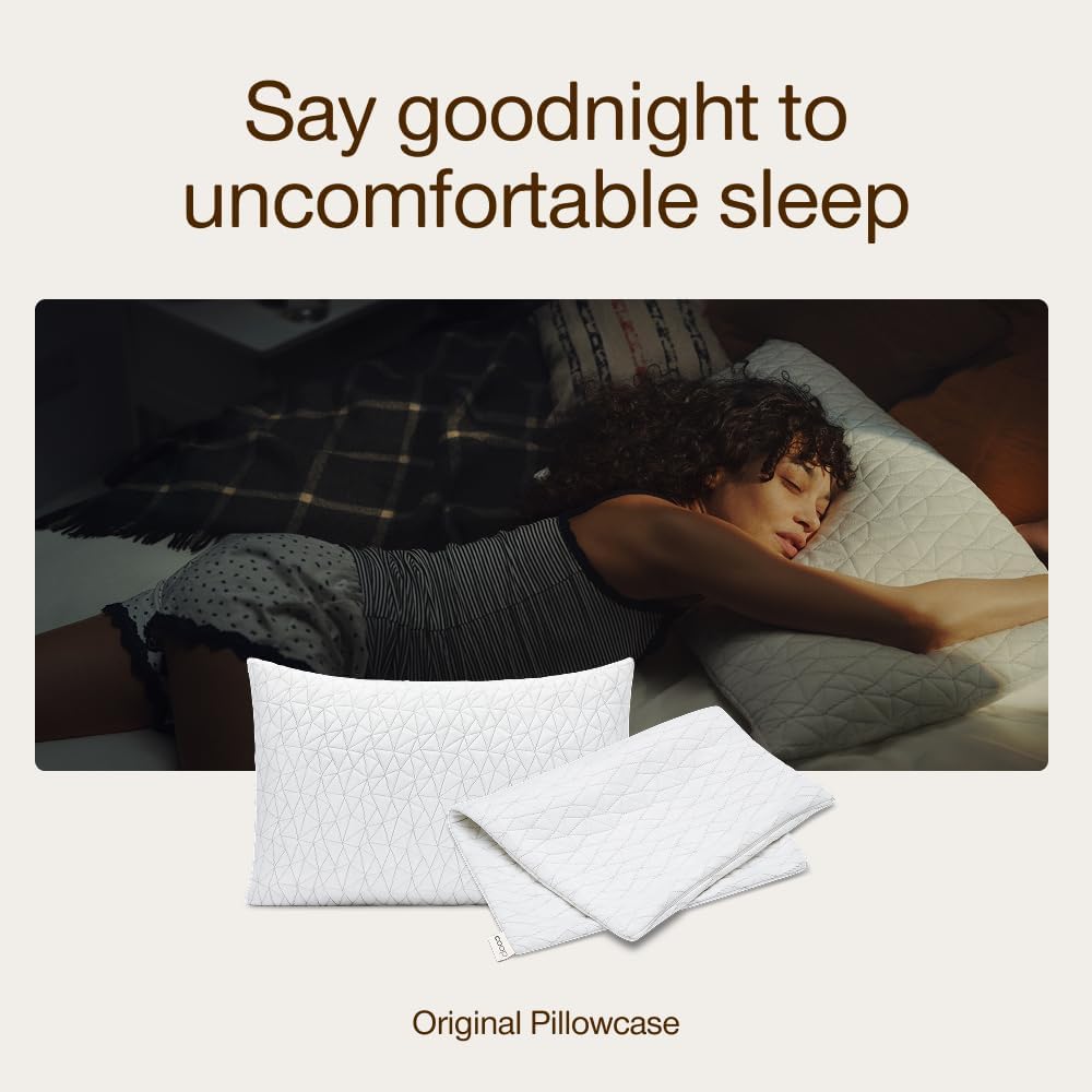 Coop Home Goods Original Pillow Case, Queen Size Pillow Case for Memory Foam Pillows, Breathable Ultra Soft Lulltra Fabric Cover with Zipper, Polyester/Rayon