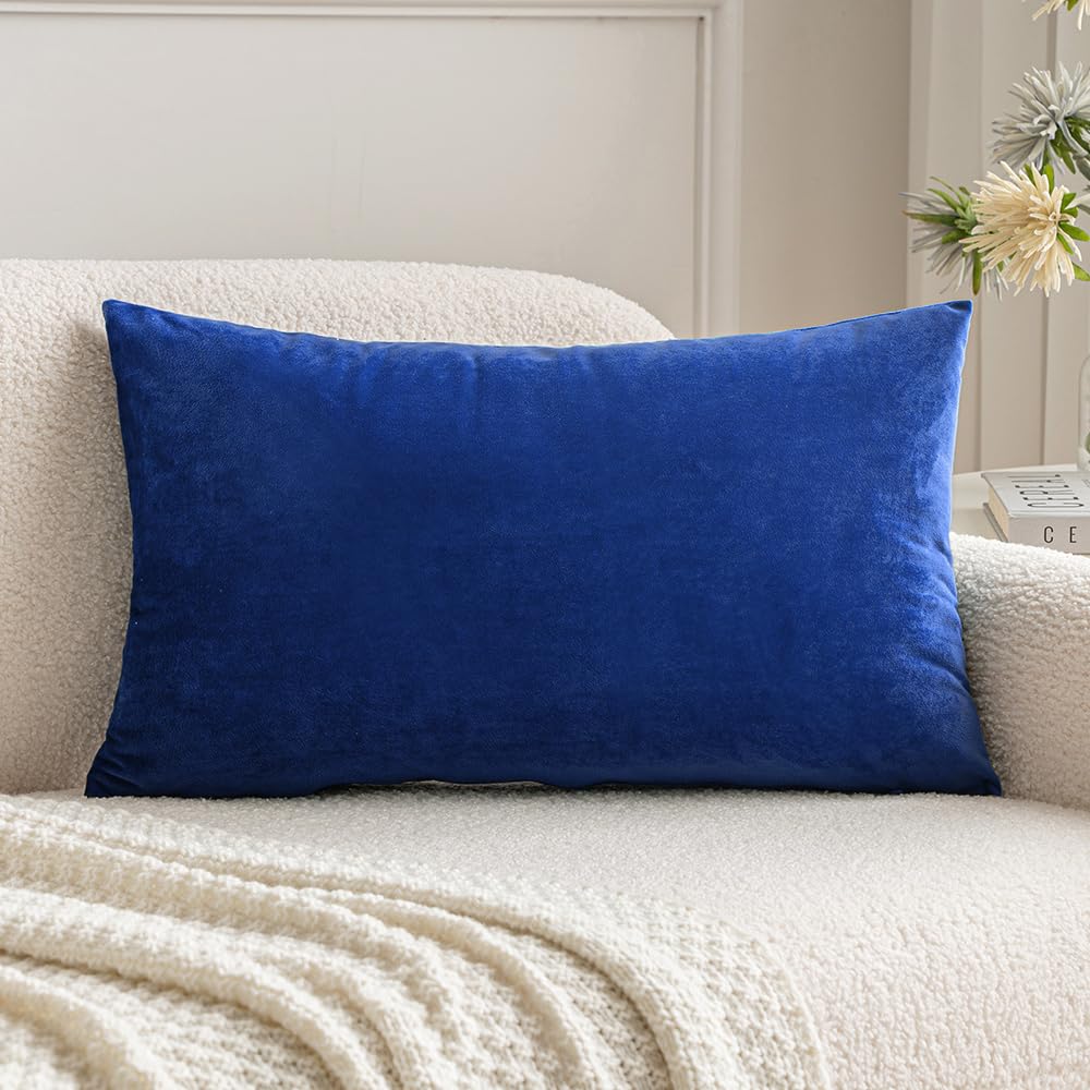 MIULEE Velvet Pillow Cover Soft Luxury Decorative Throw Pillow Cover Single Rectangle Cushion Case for Spring Couch Sofa Bedroom Car Decor,12x20 Inch Sage Green