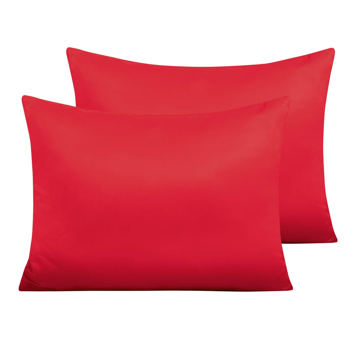 NTBAY Standard Satin Pillowcases, Set of 2, Zipper, Black