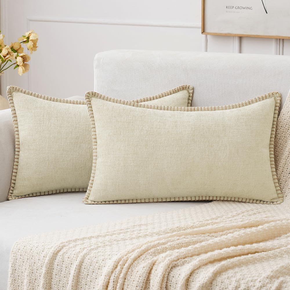 MIULEE Decorative Couch Throw Pillow Covers 18x18 Inch Navy 2 Pack