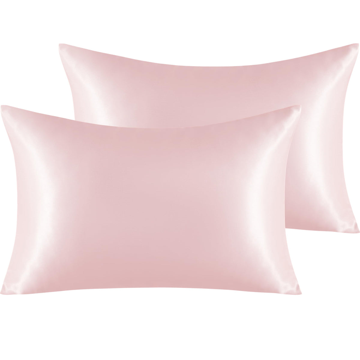 NTBAY Standard Satin Pillowcases, Set of 2, Black