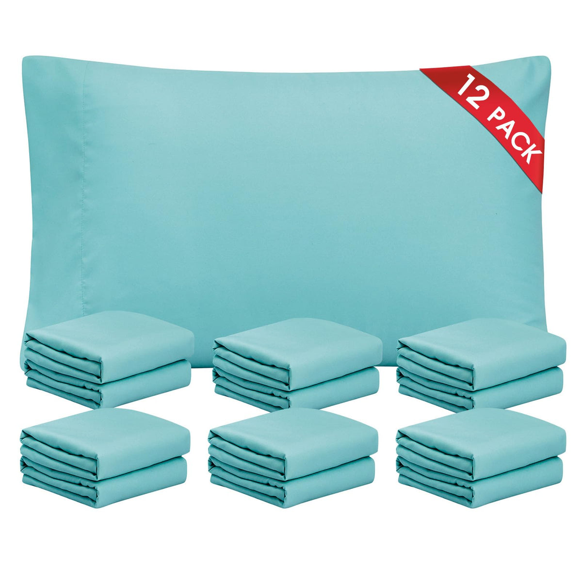 FreshCulture Sage Green Pillowcases Queen Size 2 Pack - Pillowcase Set - Envelope Closure - Soft Brushed Microfiber Fabric - 20x30 Inches Pillow Case Set of 2 for Home, Hotels, Schools