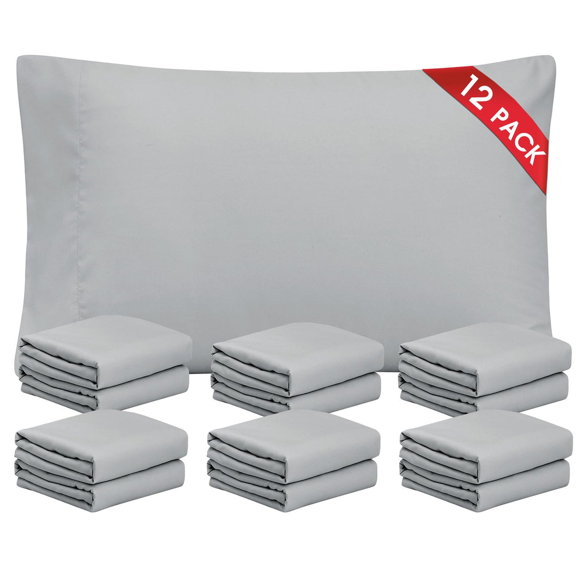 FreshCulture Sage Green Pillowcases Queen Size 2 Pack - Pillowcase Set - Envelope Closure - Soft Brushed Microfiber Fabric - 20x30 Inches Pillow Case Set of 2 for Home, Hotels, Schools