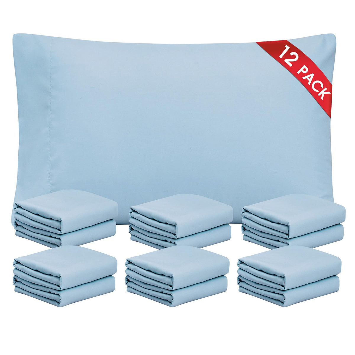 FreshCulture Sage Green Pillowcases Queen Size 2 Pack - Pillowcase Set - Envelope Closure - Soft Brushed Microfiber Fabric - 20x30 Inches Pillow Case Set of 2 for Home, Hotels, Schools