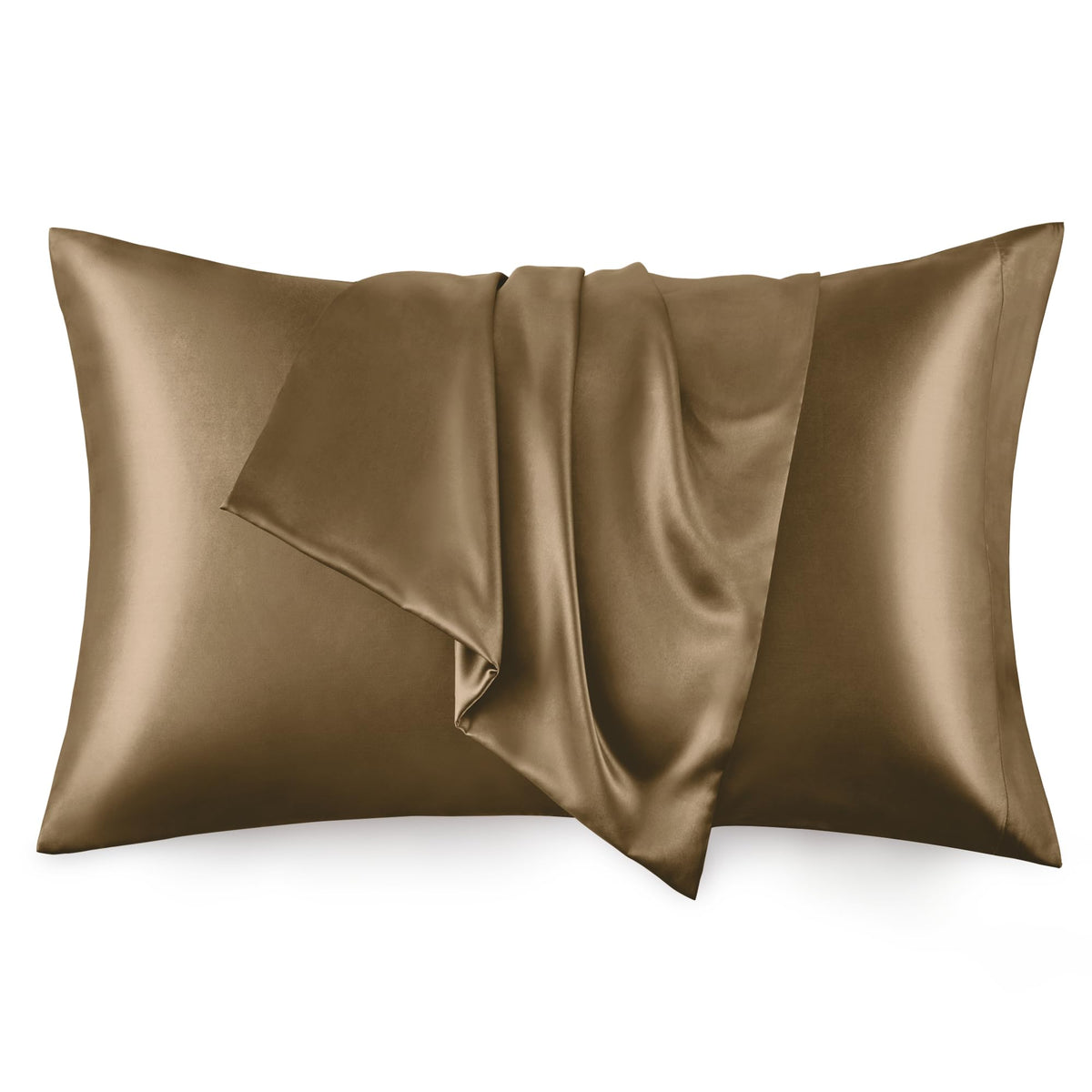 Love's cabin Satin Pillowcase Set of 2 Queen Size 20x30, Cooling Pillow Covers for Hair and Skin, Silky Smooth with Envelope Closure, Similar to Silk, Black