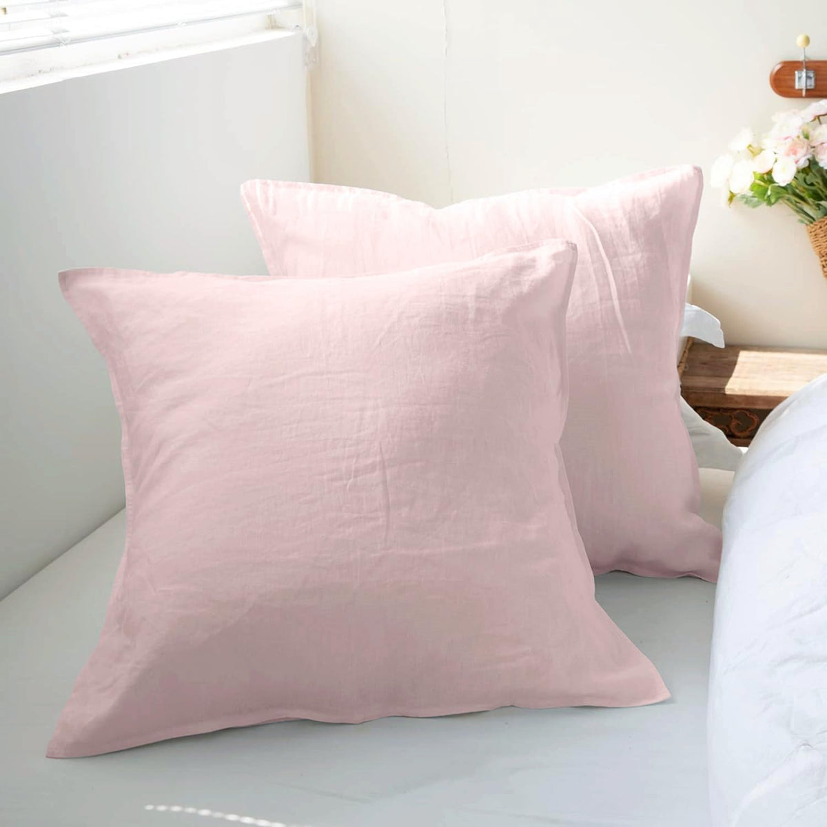 Simple&Opulence 100% Linen Duvet Cover Set 3pcs Basic Style Natural French Washed Flax Solid Color Soft Breathable Farmhouse Bedding with Button Closure - Linen, King