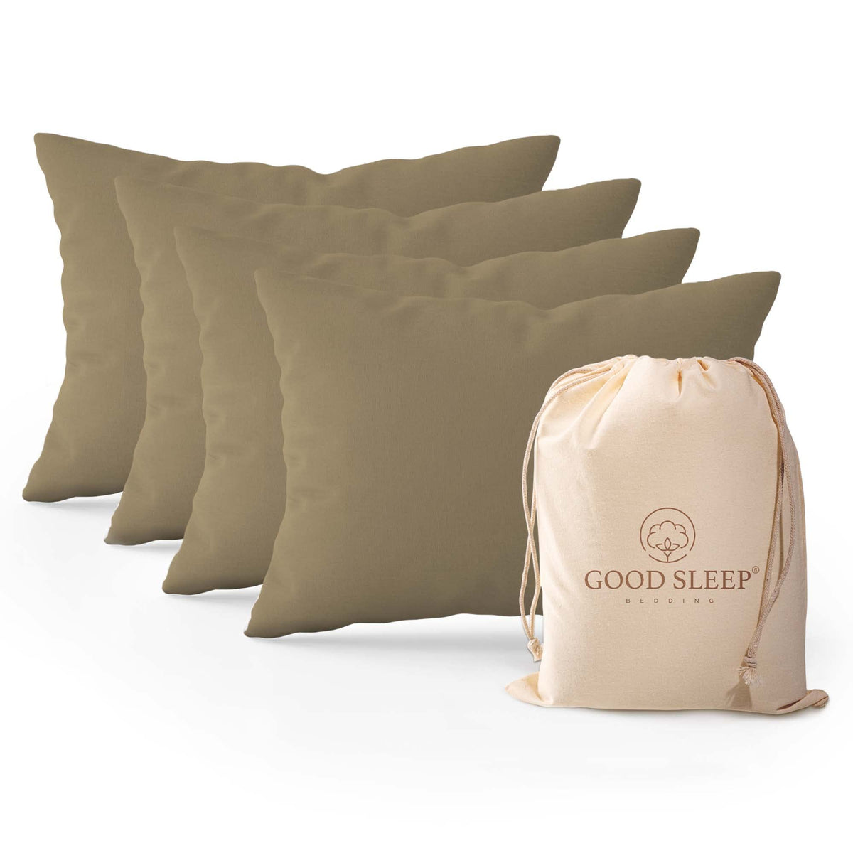 Pillow Cases Standard Size Set of 4, 800 TC, 100% Egyptian Cotton - White