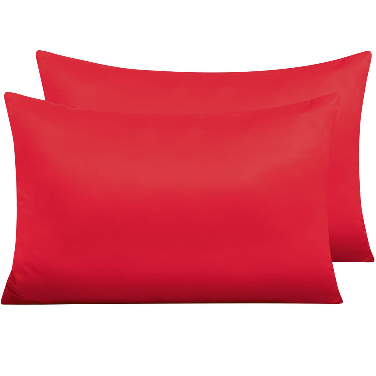 NTBAY Standard Satin Pillowcases, Set of 2, Zipper, Black