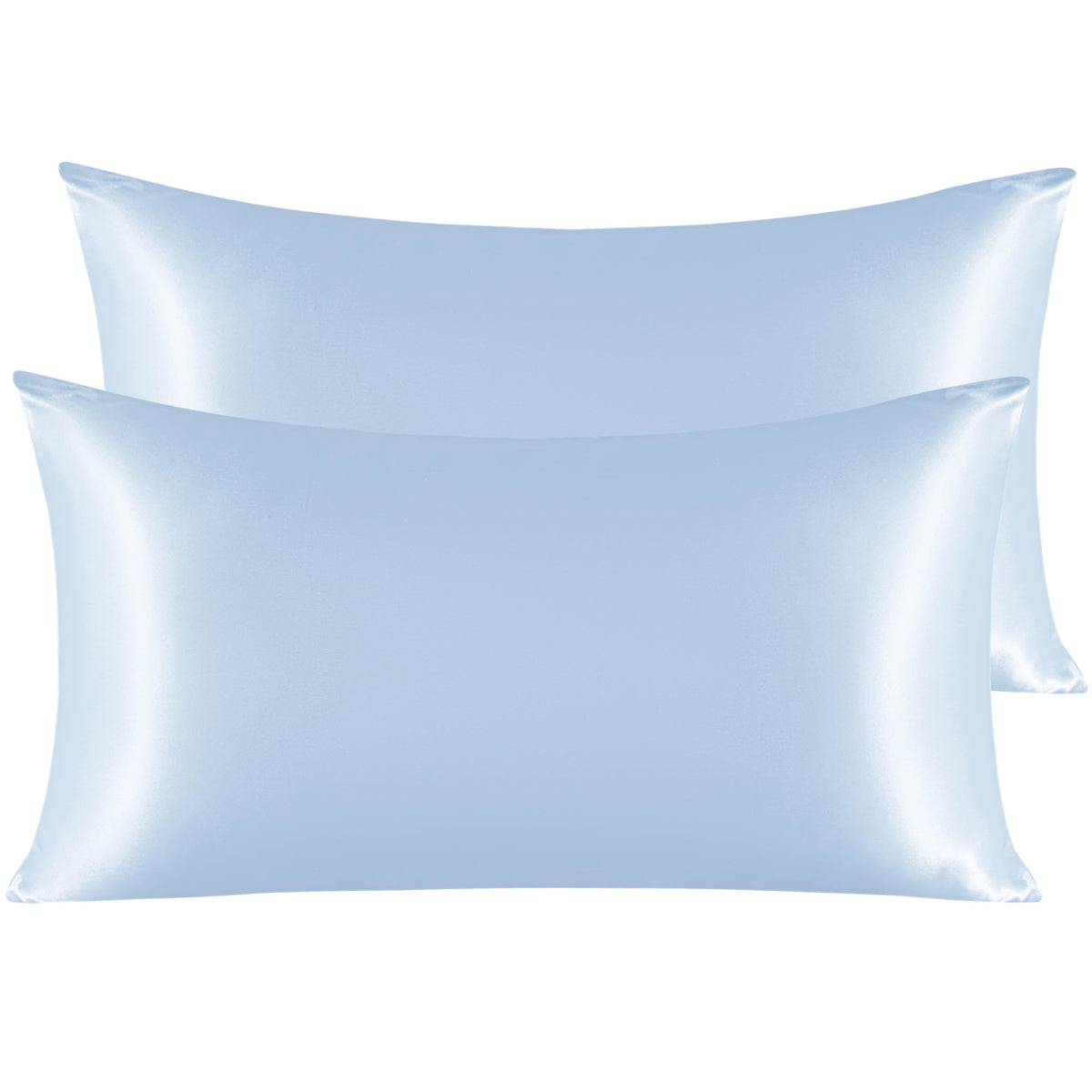 NTBAY Standard Satin Pillowcases, Set of 2, Black