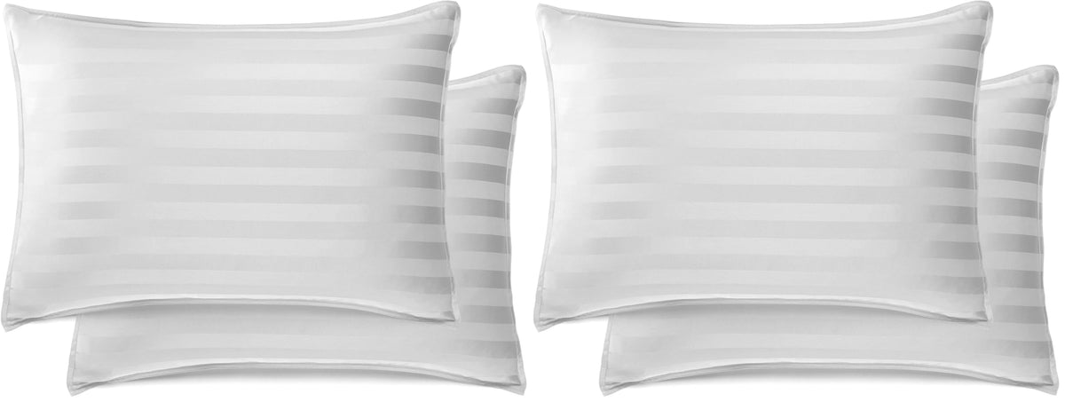 Queen Pillowcases by Pure Bamboo, Genuine 100% Organic Viscose Derived from Bamboo, Luxuriously Soft & Cooling, Double Stitching, Envelope Closure (2 Queen Pillowcases, White)