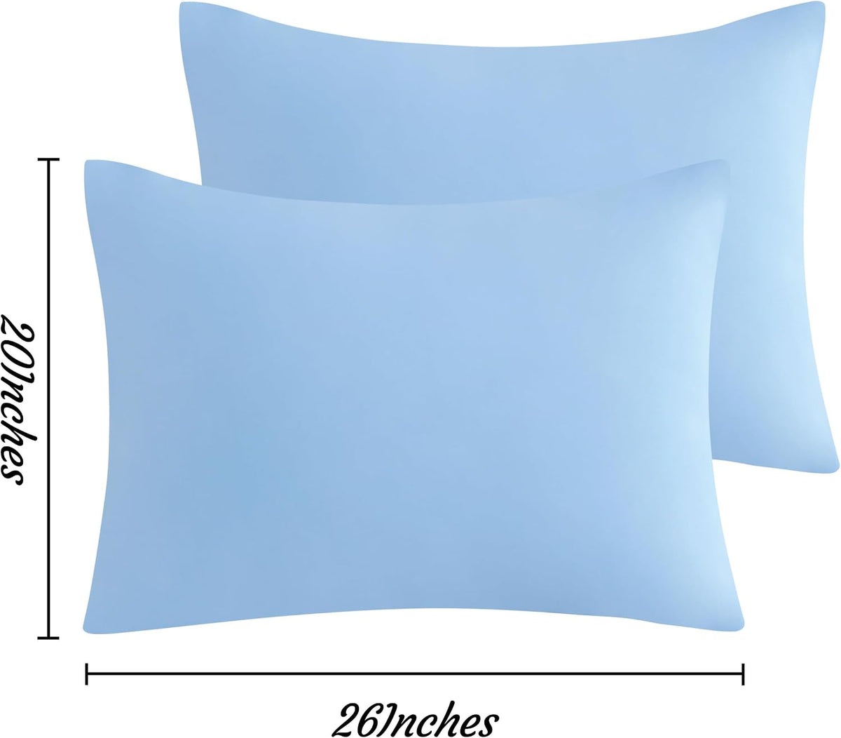 NTBAY Standard Microfiber Pillowcases, Set of 2, Sky Blue