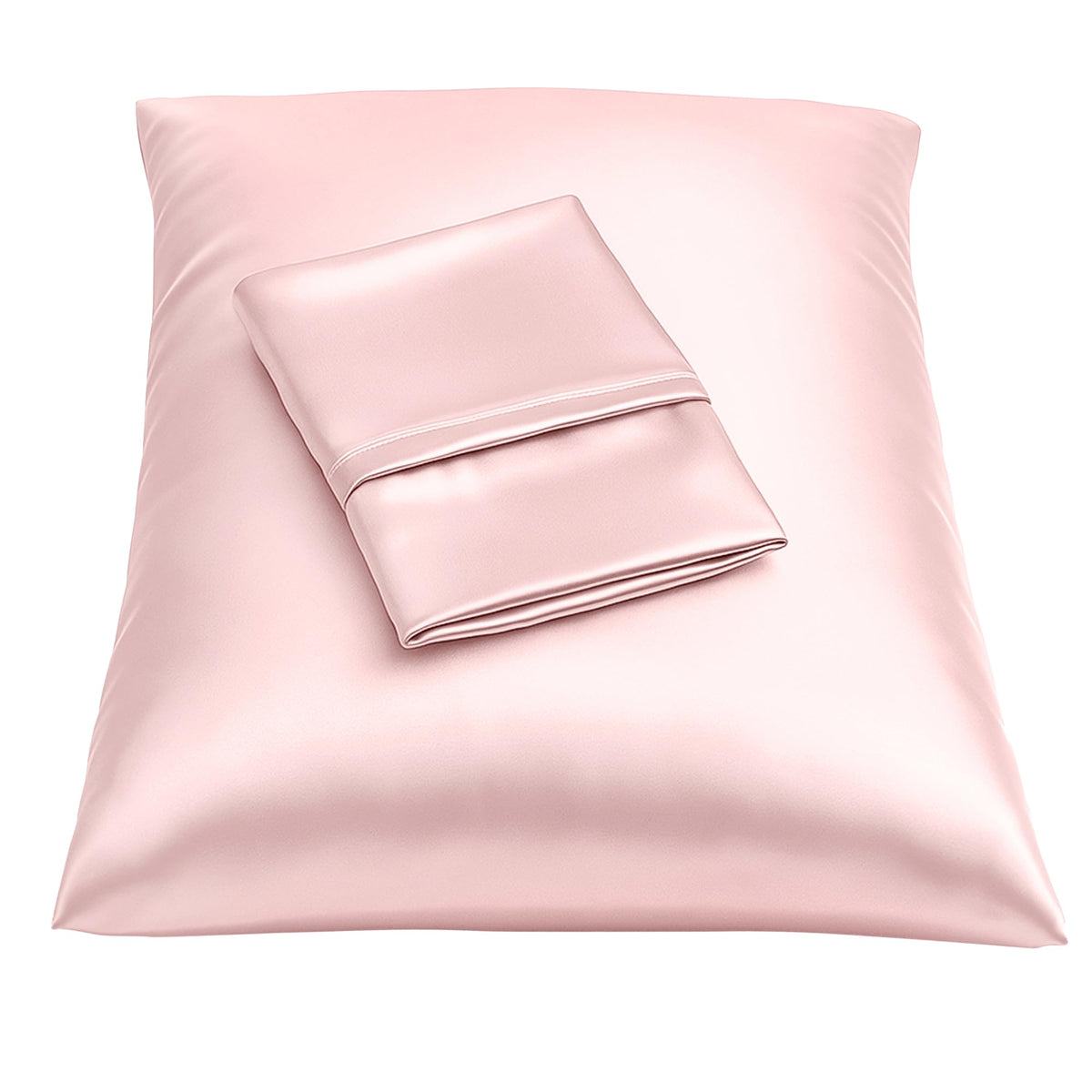 BLISSFORD Satin Pillowcase with Zipper, Like Silk Pillow Cases - Black