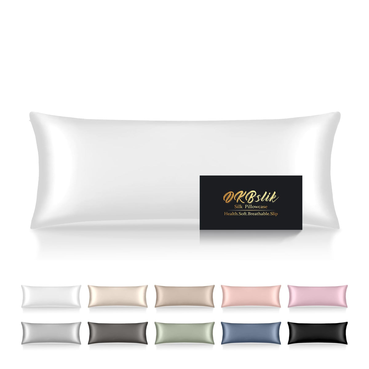 Silk Pillowcase for Hair and Skin, Mulberry Silk Pillow Cases Standard Size, Anti Acne Cooling Sleep Both Sides Natural Silk Satin Pillow Covers with Hidden Zipper, Gifts for Women Men, Ash Blue