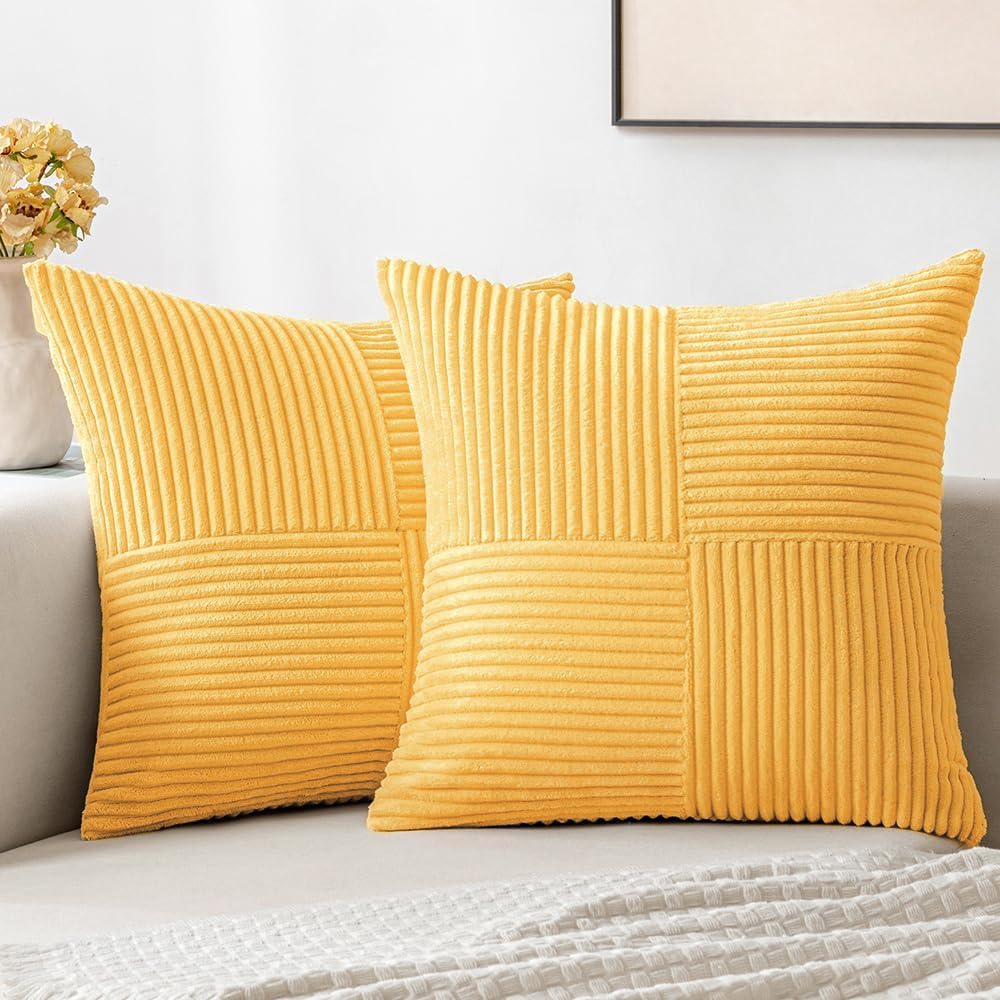 MIULEE Black Decorative Throw Pillow Covers for Couch 18x18 Inch
