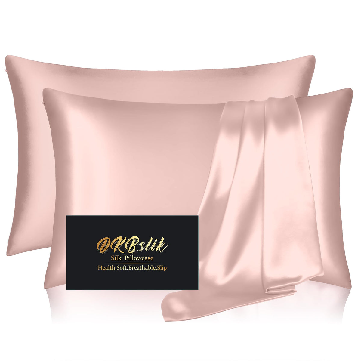 Silk Pillowcase for Hair and Skin, Mulberry Silk Pillow Cases Standard Size, Anti Acne Cooling Sleep Both Sides Natural Silk Satin Pillow Covers with Hidden Zipper, Gifts for Women Men, Ash Blue
