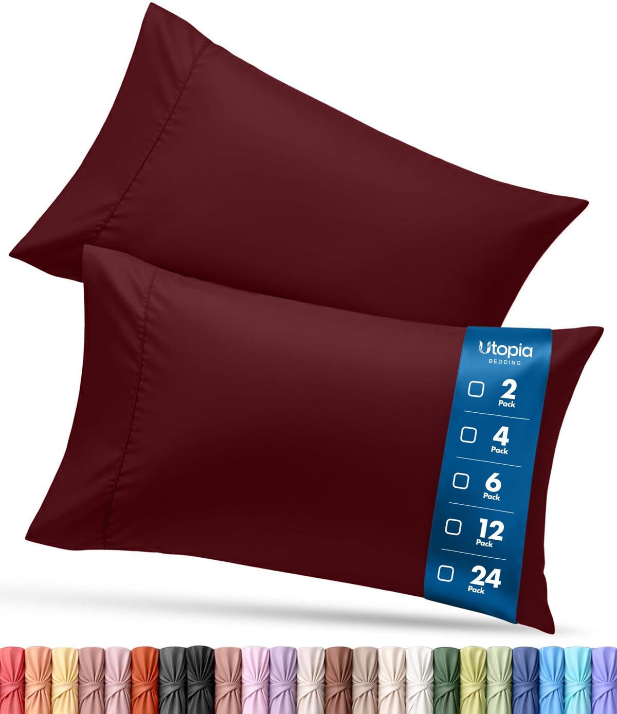 Pillow Covers Standard Size Set of 4, Soft and Comfy Pillow Cases, White