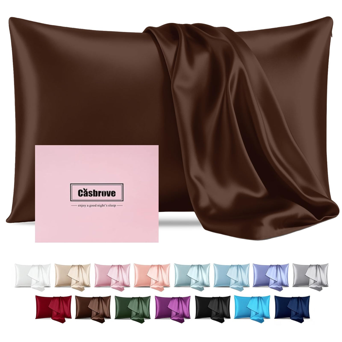 Silk Pillow Cases Mulberry Silk Pillowcases Soft Breathable Both Sided Natural Silk Pillowcase with Zipper Beauty Sleep Silk Pillow Cases 1 Pc for Gift (Standard, Cornflower Blue)