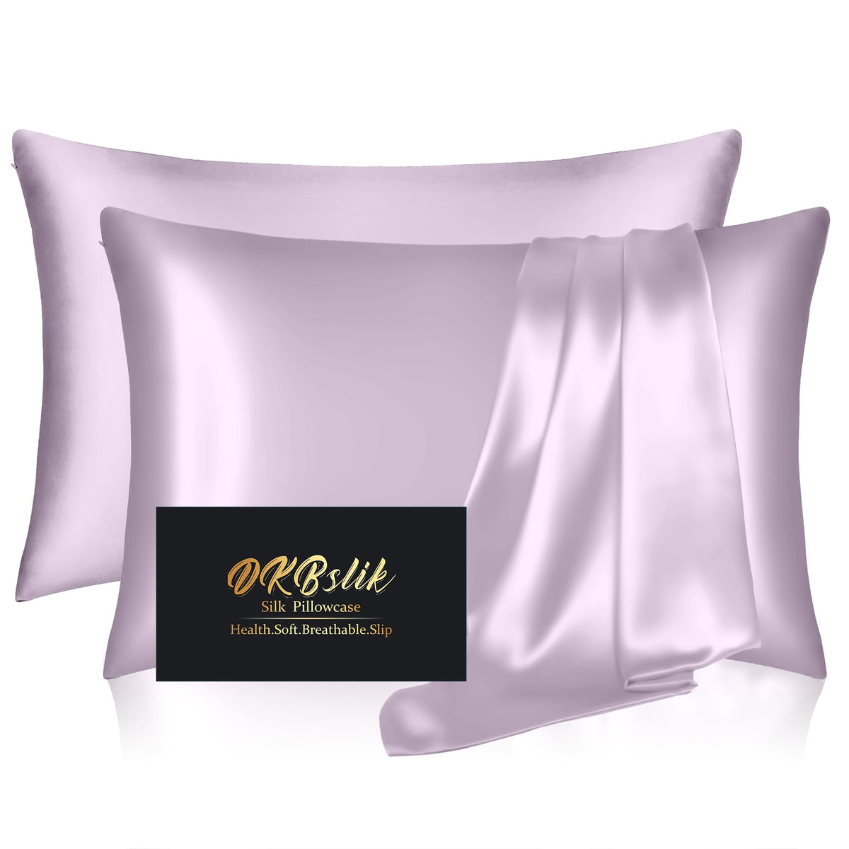 Silk Pillowcase for Hair and Skin, Mulberry Silk Pillow Cases Standard Size, Anti Acne Cooling Sleep Both Sides Natural Silk Satin Pillow Covers with Hidden Zipper, Gifts for Women Men, Ash Blue