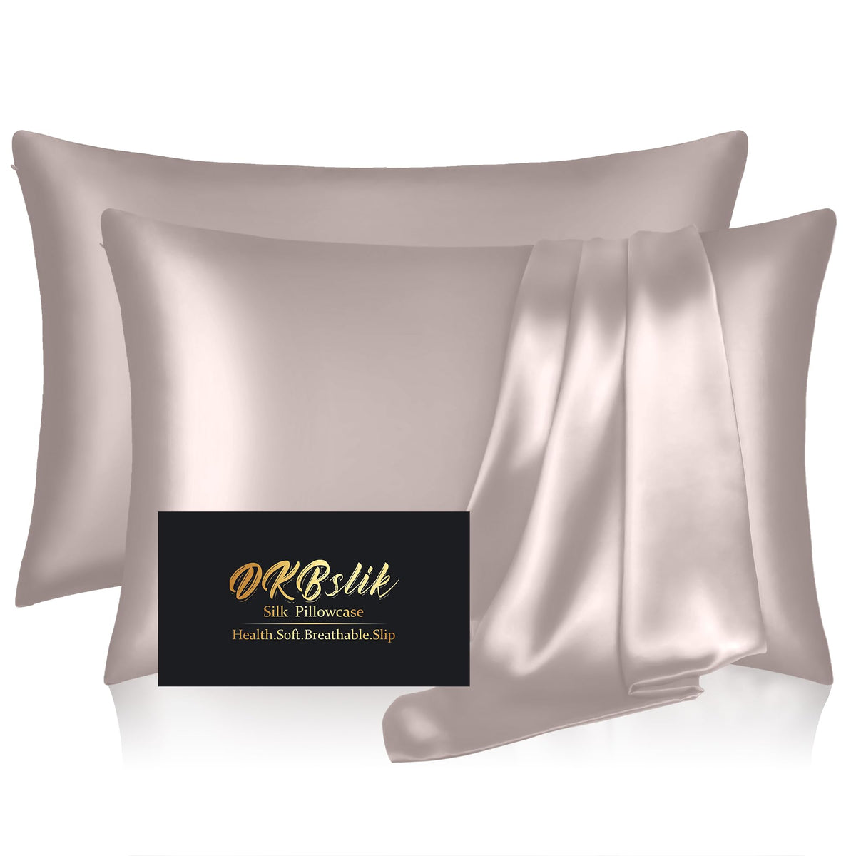 Silk Pillowcase for Hair and Skin, Mulberry Silk Pillow Cases Standard Size, Anti Acne Cooling Sleep Both Sides Natural Silk Satin Pillow Covers with Hidden Zipper, Gifts for Women Men, Ash Blue