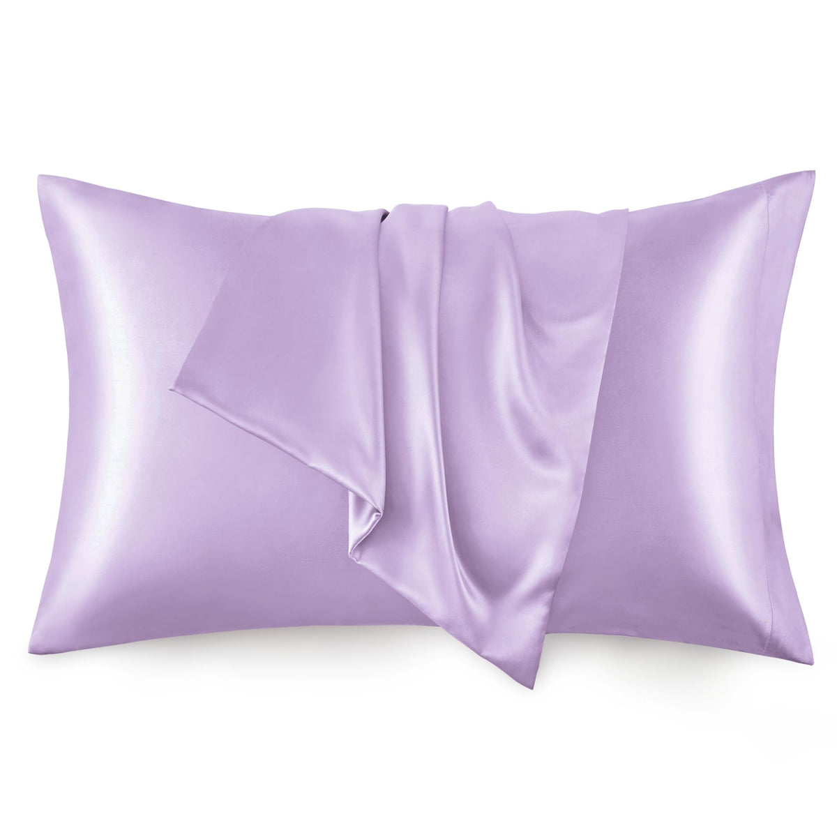 Love's cabin Satin Pillowcase Set of 2 Queen Size 20x30, Cooling Pillow Covers for Hair and Skin, Silky Smooth with Envelope Closure, Similar to Silk, Black
