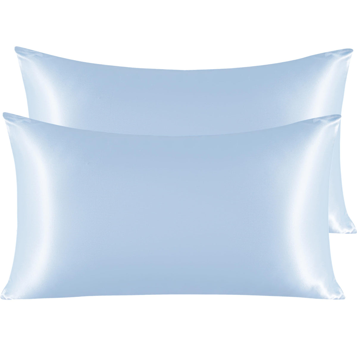 NTBAY Standard Satin Pillowcases, Set of 2, Black