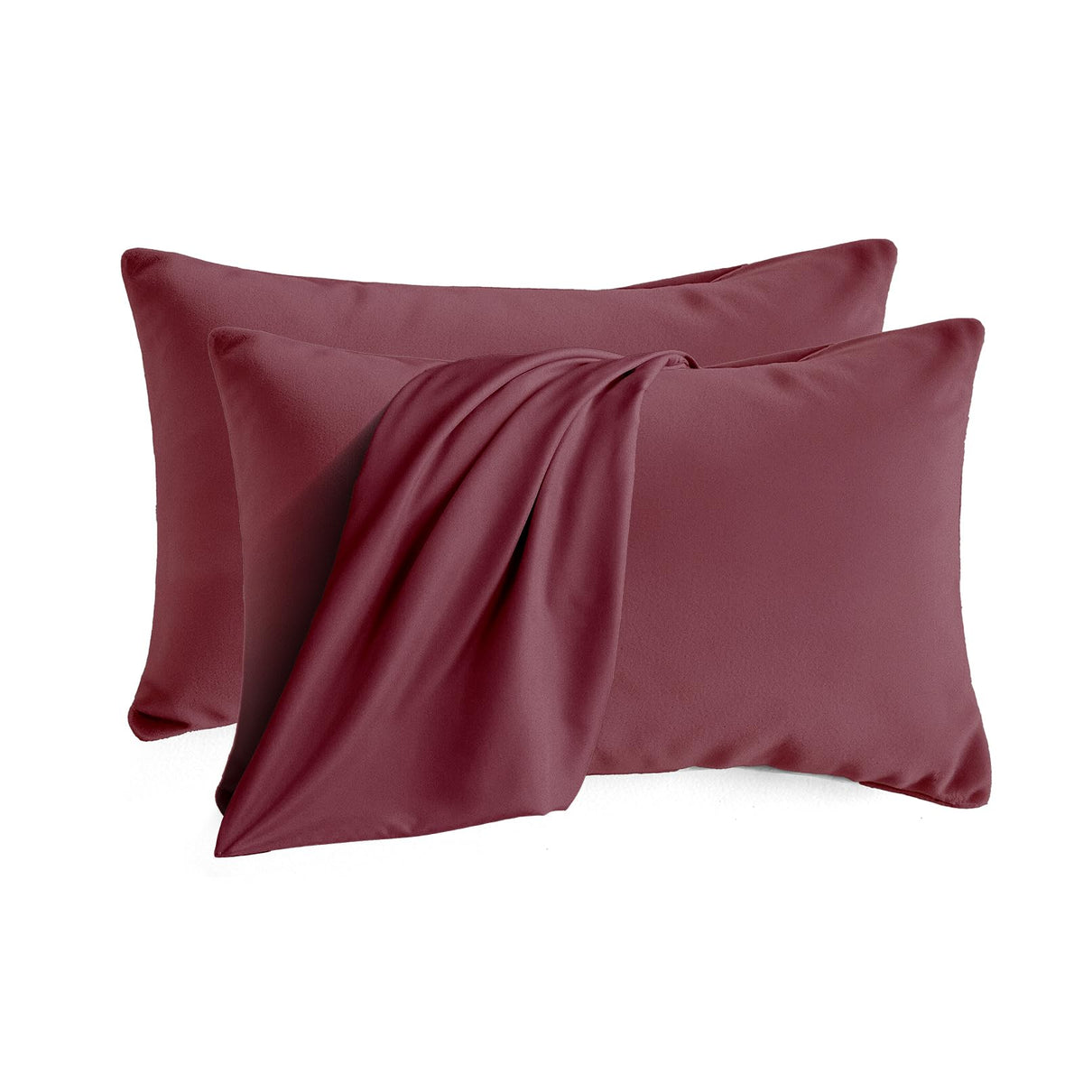 Set of 2 Brushed Microfiber Pillowcases 20x26 inch Pink