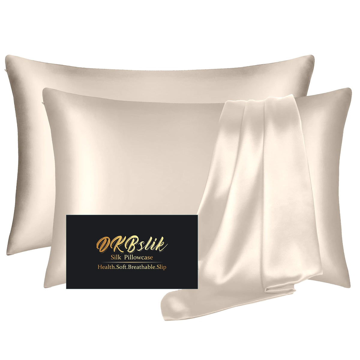 Silk Pillowcase for Hair and Skin, Mulberry Silk Pillow Cases Standard Size, Anti Acne Cooling Sleep Both Sides Natural Silk Satin Pillow Covers with Hidden Zipper, Gifts for Women Men, Ash Blue