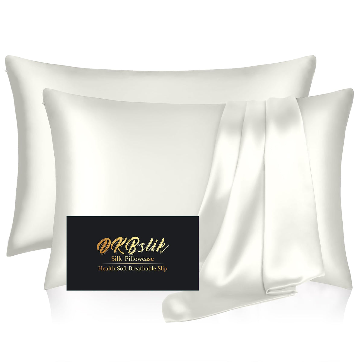 Silk Pillowcase for Hair and Skin, Mulberry Silk Pillow Cases Standard Size, Anti Acne Cooling Sleep Both Sides Natural Silk Satin Pillow Covers with Hidden Zipper, Gifts for Women Men, Ash Blue