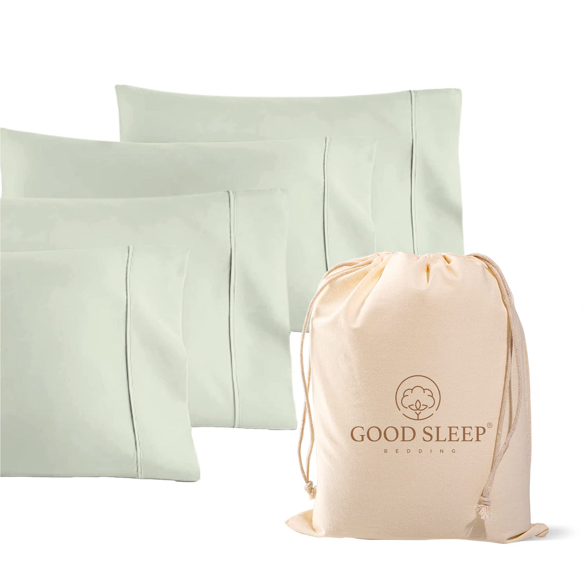 Pillow Cases Standard Size Set of 4, 800 TC, 100% Egyptian Cotton - White